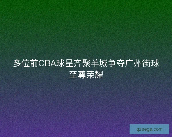 多位前CBA球星齐聚羊城争夺广州街球至尊荣耀